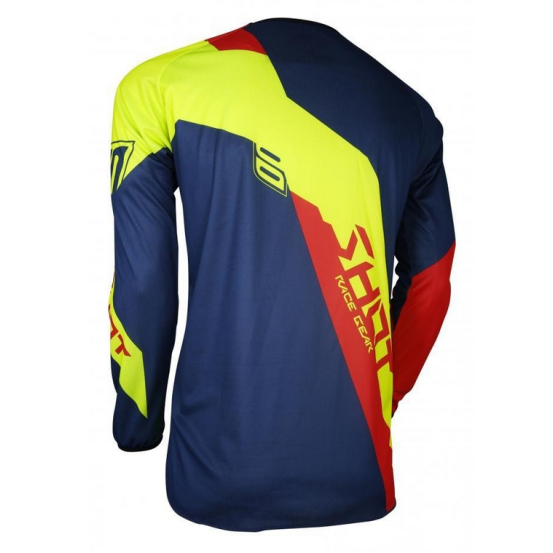 Maillot cross SHOT 2018 Devo Alert - Bleu Rouge Jaune Fluo