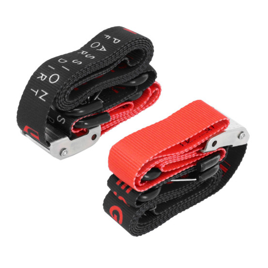 Sangles moto UP Noir-Rouge 3.8cm x 2.1m