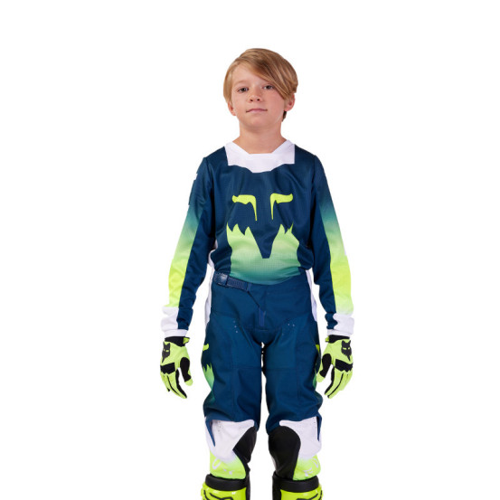 Maillot cross enfant Fox 2024 180 Flora - Dark Indigo Bleu