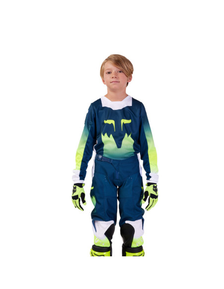 Maillot cross enfant Fox 2024 180 Flora - Dark Indigo Bleu