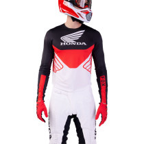 Maillot cross Fox 2024 Flexair Honda - Noir Blanc