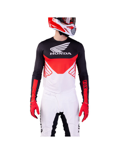 Maillot cross Fox 2024 Flexair Honda - Noir Blanc
