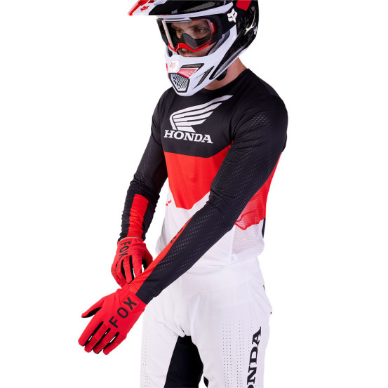 Maillot cross Fox 2024 Flexair Honda - Noir Blanc