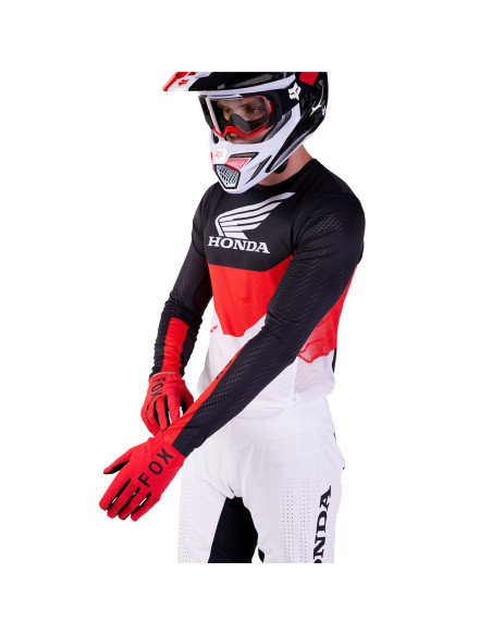 Maillot cross Fox 2024 Flexair Honda - Noir Blanc