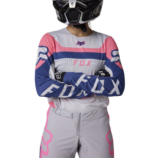 Maillot cross femme Fox 2023 Flexair Efekt - Violet Rose