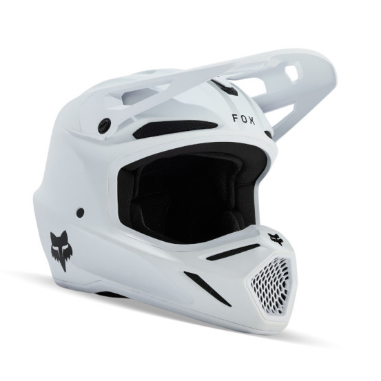Casque cross enfant Fox V3 Solid - Blanc Mat