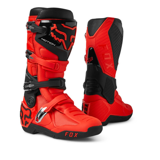 Bottes cross Fox Motion - Rouge Fluo