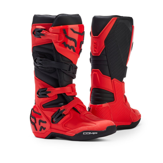 Bottes cross enfant Fox 2024 Comp - Rouge Fluo