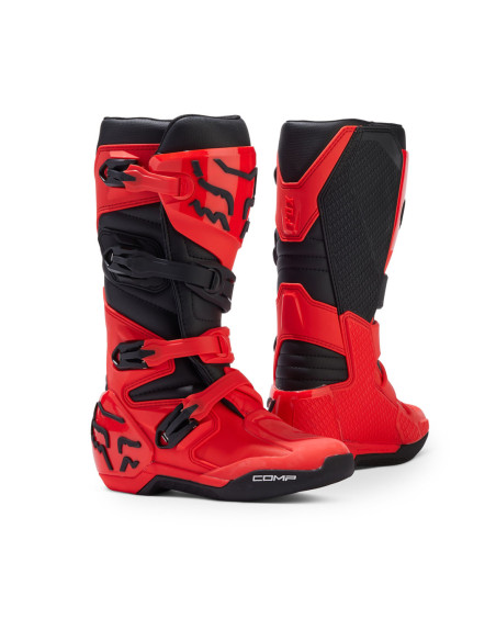 Bottes cross enfant Fox 2024 Comp - Rouge Fluo