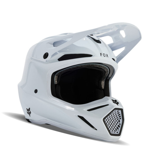 Casque cross Fox 2024 V3 RS Carbon Solid - Blanc