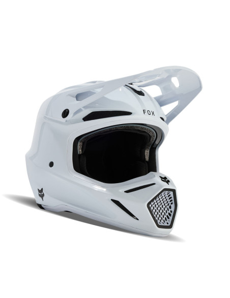 Casque cross Fox 2024 V3 RS Carbon Solid - Blanc