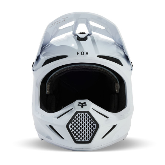 Casque cross Fox 2024 V3 RS Carbon Solid - Blanc