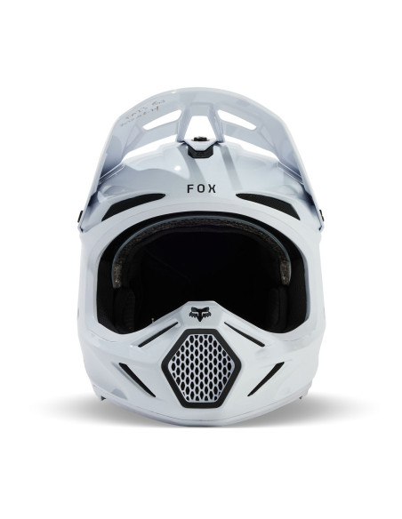 Casque cross Fox 2024 V3 RS Carbon Solid - Blanc