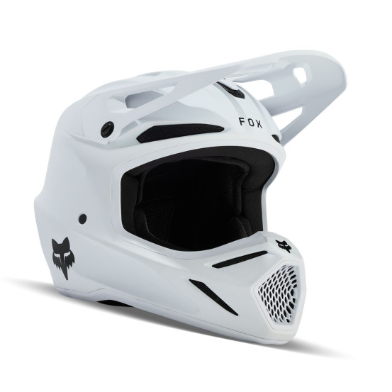 Casque cross Fox V3 Solid - Blanc Mat