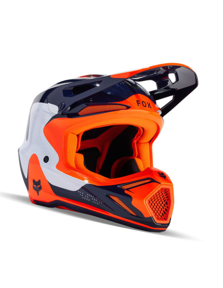 Casque cross Fox 2024 V3 Revise - Marine Orange