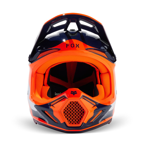 Casque cross Fox 2024 V3 Revise - Marine Orange