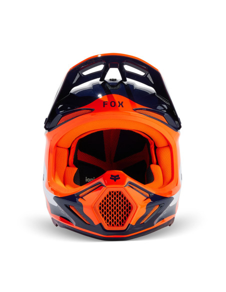 Casque cross Fox 2024 V3 Revise - Marine Orange