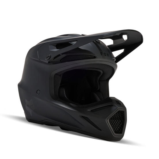 Casque cross enfant Fox V3 Solid - Noir Mat