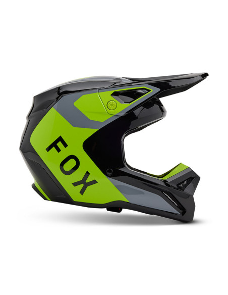 Casque cross Fox 2025 V1 Lean - Gris Jaune