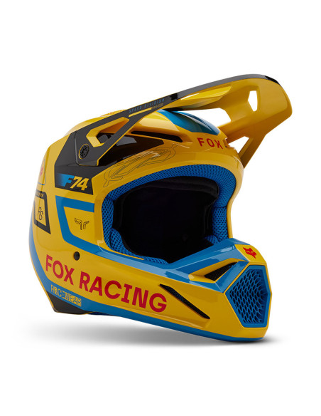 Casque cross Fox 2025 V1 Race Spec - Jaune pâle