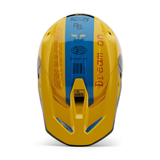 Casque cross Fox 2025 V1 Race Spec - Jaune pâle