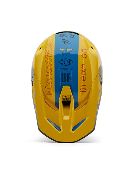 Casque cross Fox 2025 V1 Race Spec - Jaune pâle
