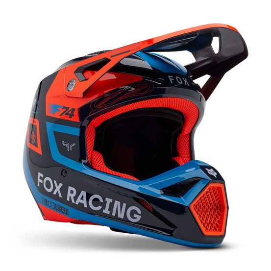 Casque cross Fox 2025 V1 Race Spec - Bleu Midnight