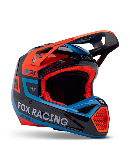 Casque cross Fox 2025 V1 Race Spec - Bleu Midnight