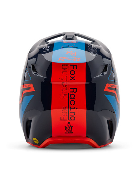 Casque cross Fox 2025 V1 Race Spec - Bleu Midnight