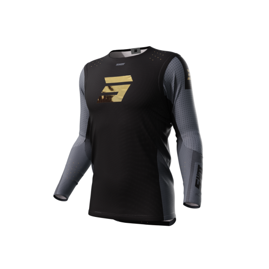 Maillot cross Shot 2024 Aerolite Honor - Noir Or