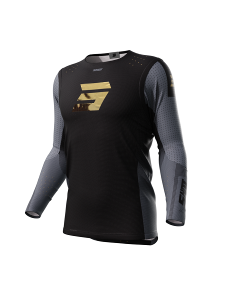 Maillot cross Shot 2024 Aerolite Honor - Noir Or