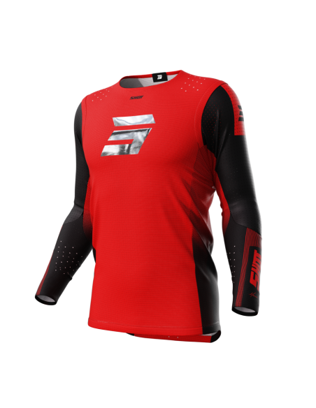 Maillot cross Shot 2024 Aerolite Honor - Rouge Chrome