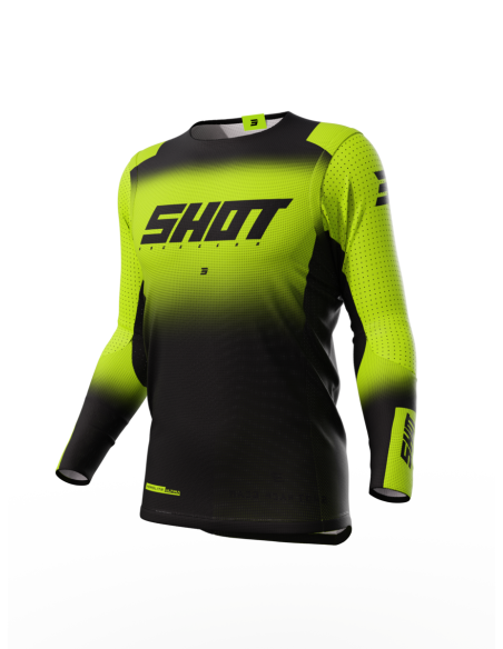 Maillot cross Shot 2023 Aerolite Ultima - Jaune Fluo