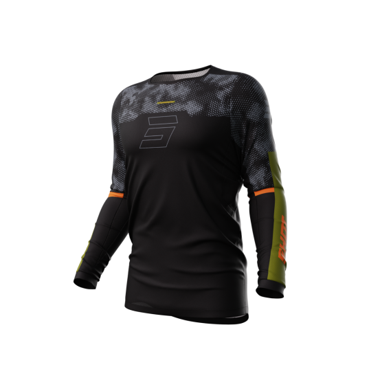 Maillot cross Shot 2024 Contact Patrol - Noir Kaki