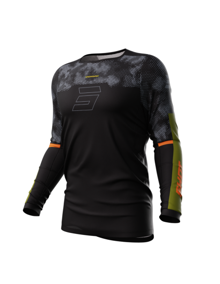 Maillot cross Shot 2024 Contact Patrol - Noir Kaki