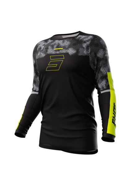 Maillot cross Shot 2024 Contact Patrol - Noir Jaune
