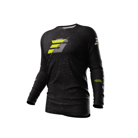 Maillot cross Shot 2023 Contact Speck - Noir Jaune Fluo