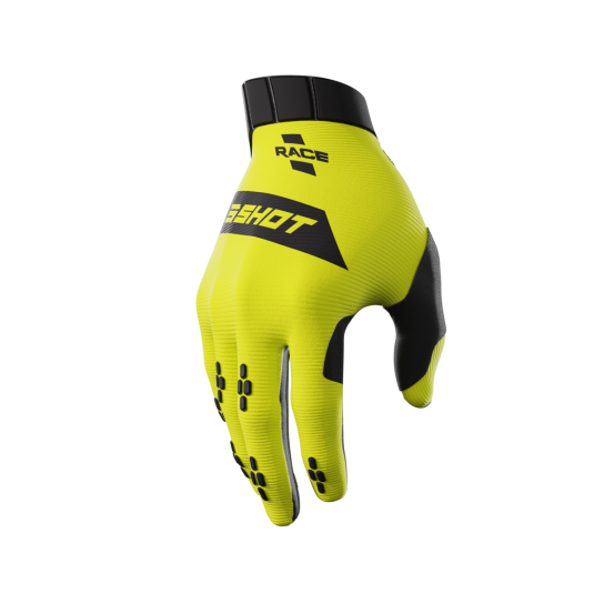 Gants cross enfant Shot 2024 Race - Jaune Fluo