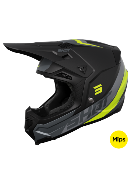 Casque cross Shot 2024 Core Custom - Jaune fluo Mat