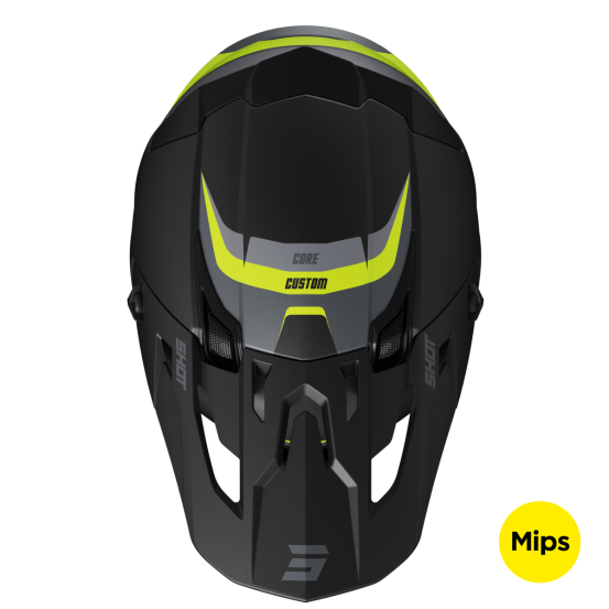Casque cross Shot 2024 Core Custom - Jaune fluo Mat