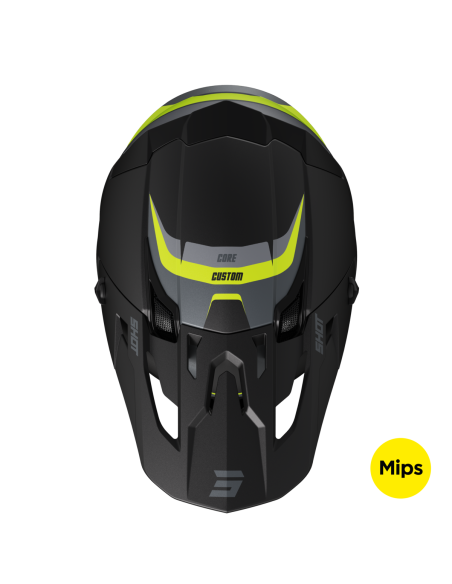Casque cross Shot 2024 Core Custom - Jaune fluo Mat