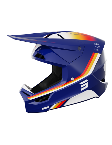 Casque cross Shot 2024 Furious Aim - Bleu Glossy