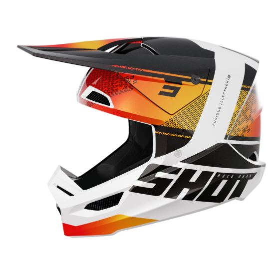 Casque cross Shot 2024 Furious Electron - Orange Glossy