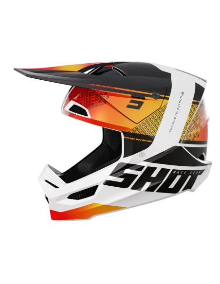 Casque cross Shot 2024 Furious Electron - Orange Glossy