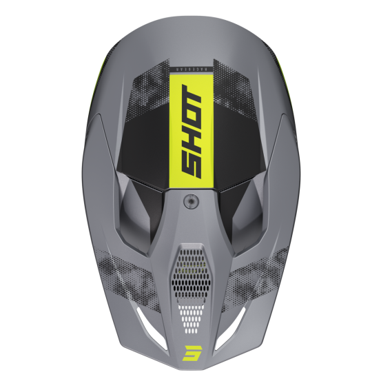 Casque cross Shot 2024 Furious Patrol - Gris Jaune Mat