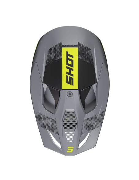 Casque cross Shot 2024 Furious Patrol - Gris Jaune Mat