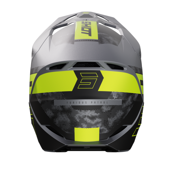 Casque cross Shot 2024 Furious Patrol - Gris Jaune Mat