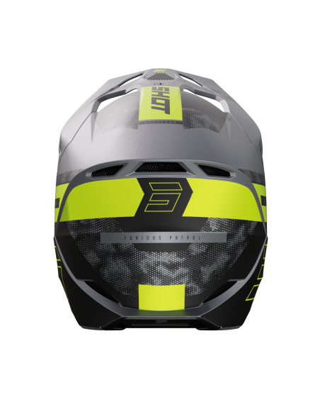 Casque cross Shot 2024 Furious Patrol - Gris Jaune Mat