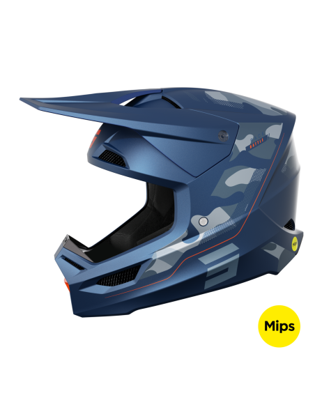 Casque cross Shot 2024 Race Battle - Bleu Mat