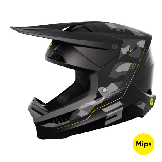 Casque cross Shot 2024 Race Battle - Jaune Mat